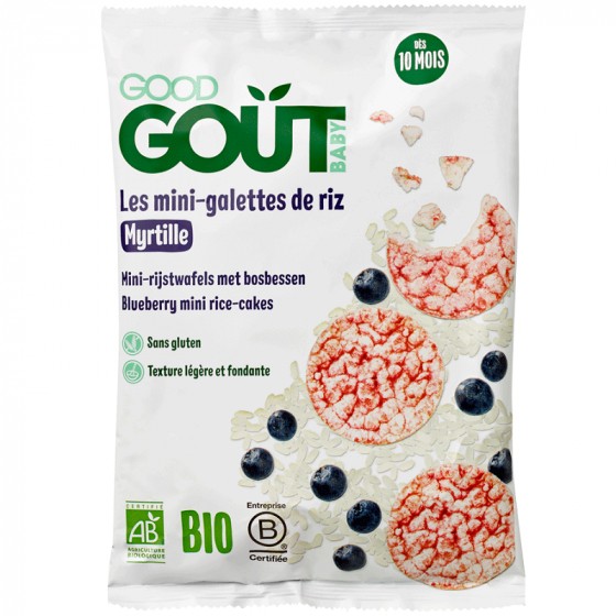Mini-galettes de riz à la myrtille - 40g - à partir de 10 mois Mini-galettes de riz à la myrtille - 40g - à partir de 10 mois