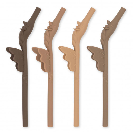 Lot de 4 pailles en silicone Licorne - Shitaki Mix Lot de 4 pailles en silicone Licorne - Shitaki Mix