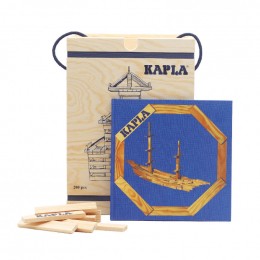 Mallette en bois de 280 planchettes + 1 livre d'art bleu - à partir de 8 ans