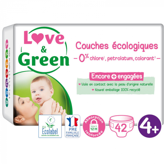 Couches / langes écologiques Maxi+ T4+ 9-20kg