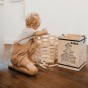 Mallette en bois de 280 planchettes + 1 livre d'art bleu - à partir de 8 ans