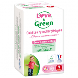 Culottes d'apprentissage écologiques taille 4 Maxi 7-14 kg 20 culottes - Love & Green