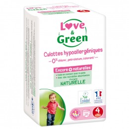 Culottes d'apprentissage écologiques taille 4 Maxi 7-14 kg 20 culottes - Love & Green
