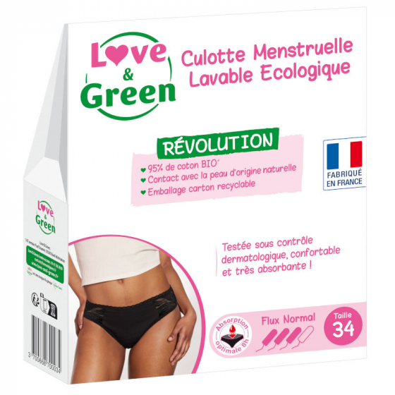 Culotte menstruelle - Flux normal - Noire