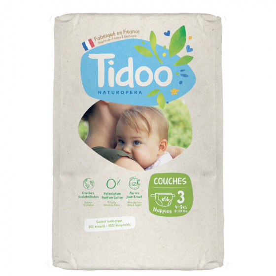 Tidoo - 3 X Couches / langes Night and Day T3 Midi 4-9kg - Sebio