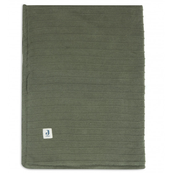 Couverture Pure Knit Velvet - Leaf Green GOTS - 100x150cm