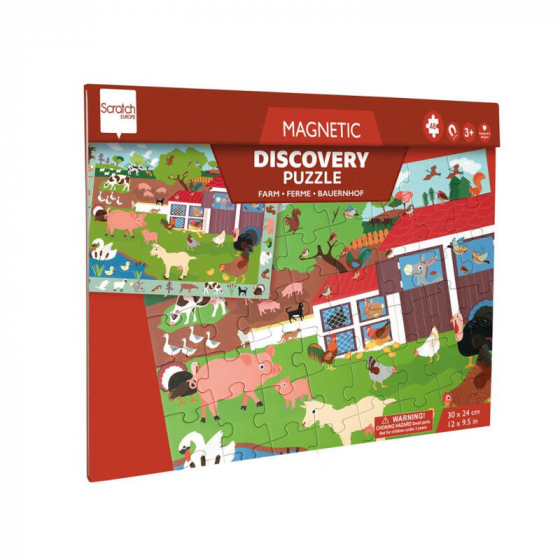 Puzzle Magnétique DISCOVERY - FERME 48pcs - 2-en-1: puzzle et jeu de recherche - Dès 3 ans