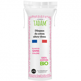 Tadam Coton bio à démaquiller - 70 pcs