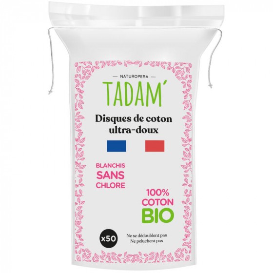 Tadam Coton bio à démaquiller - 50 pcs Tadam Coton bio à démaquiller - 50 pcs