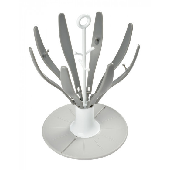 Egoutte Biberon pliable Flower gris/blanc