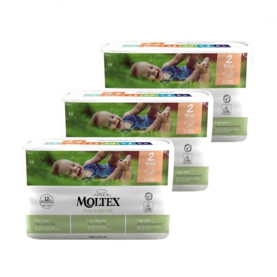3 X Couches / langes écologiques T2 mini 3-6kg - 114 langes 3 X Couches / langes écologiques T2 mini 3-6kg - 114 langes
