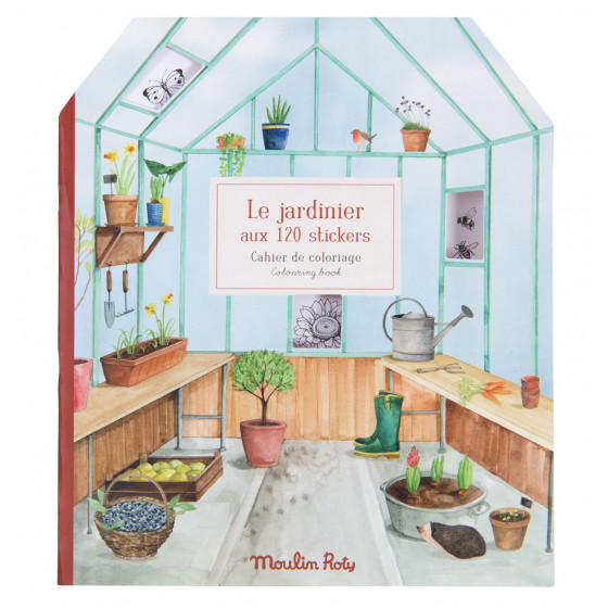 Cahier de coloriage et stickers Le jardinier - Le Jardin du Moulin - Moulin Roty