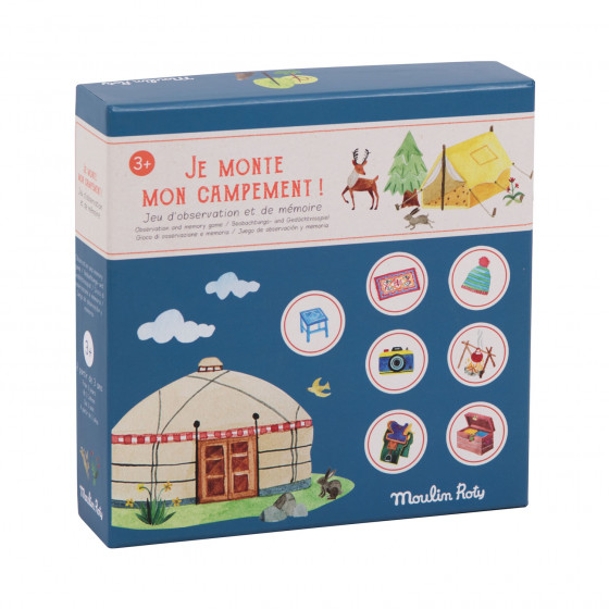 Jeu d'observation et de mémoire Je monte mon campement ! - Le jardin du moulin - Moulin Roty Jeu d'observation et de mémoire Je monte mon campement ! - Le jardin du moulin - Moulin Roty