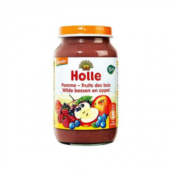 Petit pot bébé - Pomme - fruits des bois - 220 g - Holle Petit pot bébé - Pomme - fruits des bois - 220 g - Holle