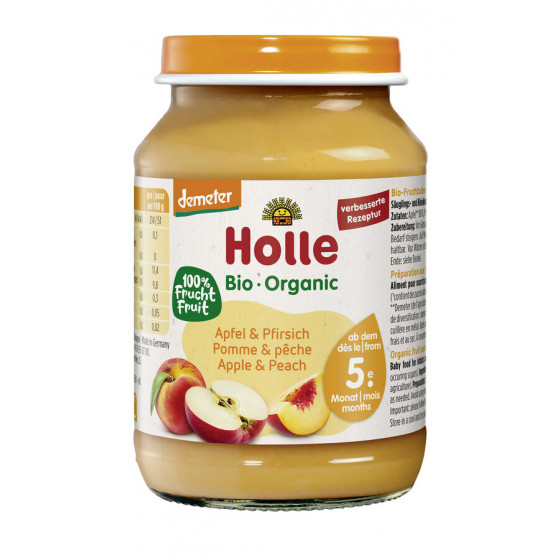 Petit pot bébé - Pomme et pêche - 190g - Holle