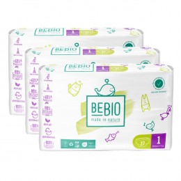 Couches écologiques taille 1 Nouveau né 2-5 kg 3 packs x 27 langes - BEBIO