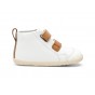 Chaussures Bobux Step Up - Hi Court White + Caramel