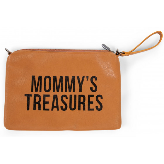 Pochette Mommy's Treasures - Simili cuir brun