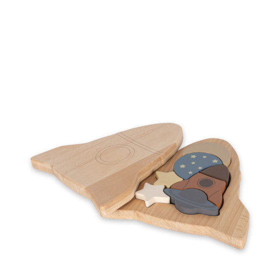 Puzzle en bois Fusée Fsc - Multicolore - Konges Sløjd Puzzle en bois Fusée Fsc - Multicolore - Konges Sløjd