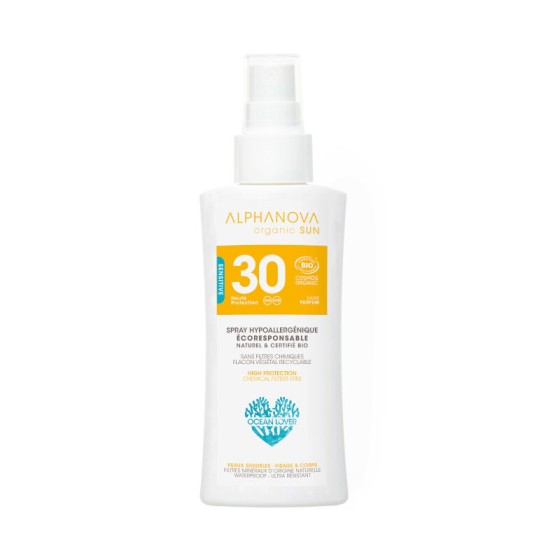 Lait solaire Bio - Haute protection SPF 30 - Spray 90 g Lait solaire Bio - Haute protection SPF 30 - Spray 90 g