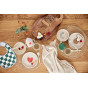 Set repas Happy Rascals - Heart lavender (assiette, bol, tasse, cuillère) - Laessig