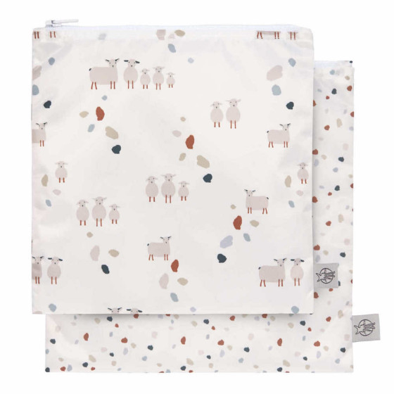 Set de 2 pochettes à goûter - Tiny Farmer Dots & Sheep Set de 2 pochettes à goûter - Tiny Farmer Dots & Sheep