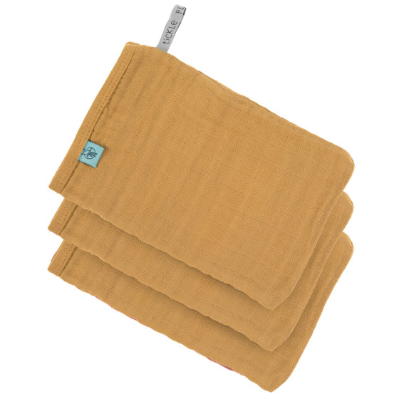 Lot de 3 gants de toilette - Moutarde Lot de 3 gants de toilette - Moutarde