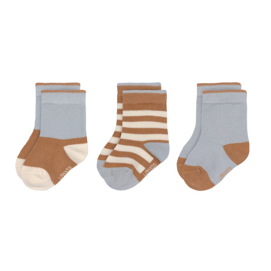 Lot de 3 paires de chaussettes - Light blue & caramel