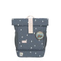 Mini sac à dos rolltop Happy Prints bleu nuit - Laessig