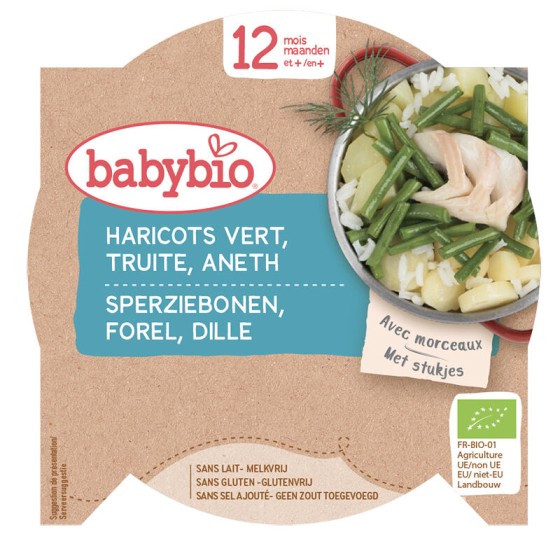 Haricots verts, Truite et Aneth - dès 12 mois - 230 g Haricots verts, Truite et Aneth - dès 12 mois - 230 g