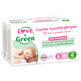 Couches écologiques taille 2 Mini 3-6 kg 44 langes - Love & Green