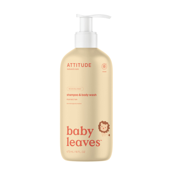 Shampooing gel nettoyant 2 en 1 - nectar de poire - baby leaves - 473 ml