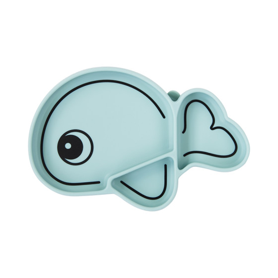 Assiete Stick&Stay en silicone - Wally - Bleu