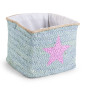 Childhome - Panier Paille Tresse Star & Cloud - 30x33x33 cm - Mint