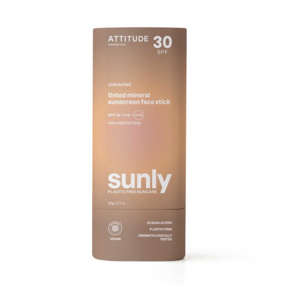 Sunly Bâton solaire visage - sans parfum - SPF 30 - Attitude Sunly Bâton solaire visage - sans parfum - SPF 30 - Attitude
