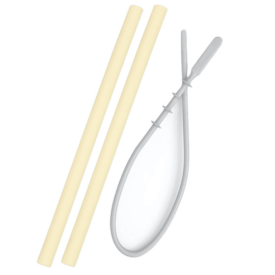 Set de 2 pailles et brosse - Yellow Set de 2 pailles et brosse - Yellow