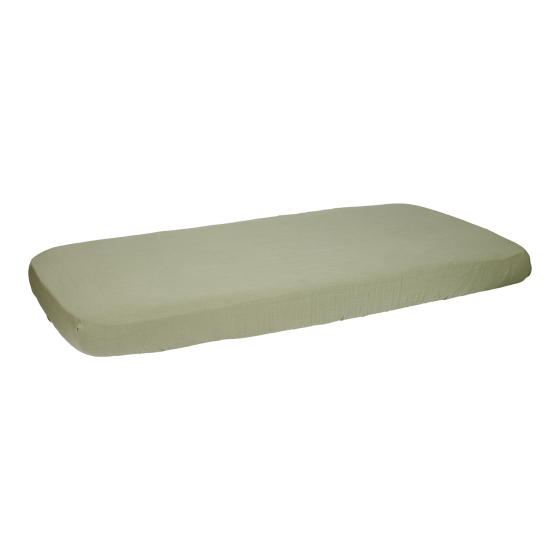 Drap-housse mousseline berceau Olive