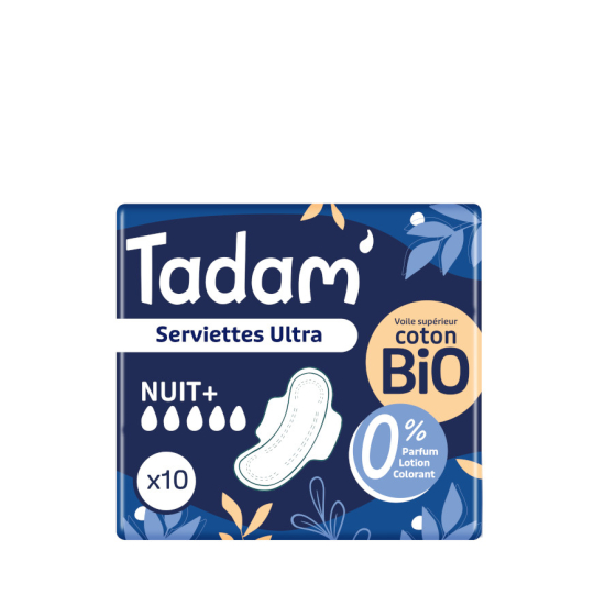 Tadam Serviettes hygiéniques dermo-sensitive - Nuits - 10 pcs Tadam Serviettes hygiéniques dermo-sensitive - Nuits - 10 pcs