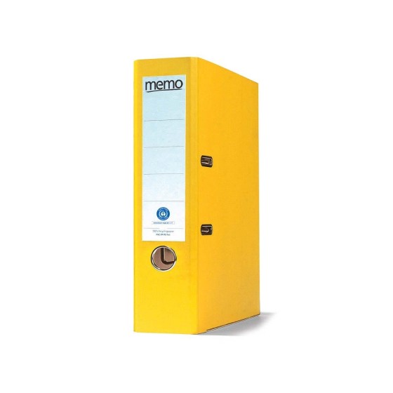 Classeur à levier recyclé jaune - Dos 8cm