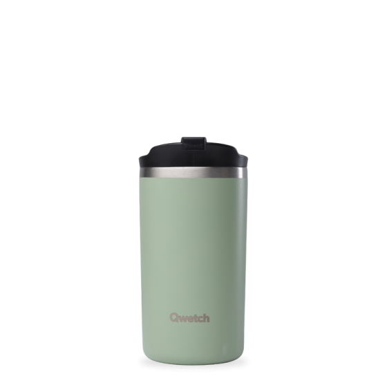 Travel mug isotherme inox Matt Vert tilleul 350ml - Qwetch