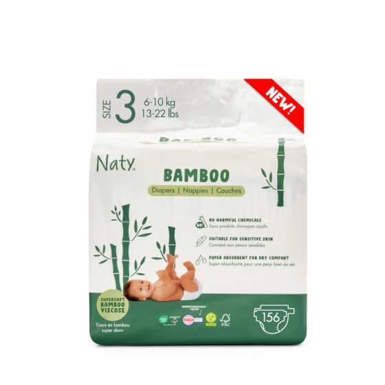 Couches écologiques en bambou taille 3 6-10 kg 26 langes - Naty Couches écologiques en bambou taille 3 6-10 kg 26 langes - Naty