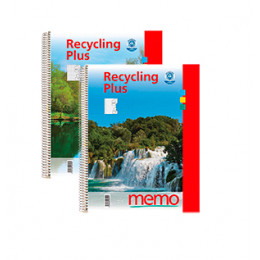Cahier à spirales en papier recyclé format A5 quadrillé