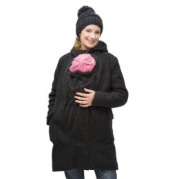 Manteau de grossesse et de portage en laine - Anthracite *