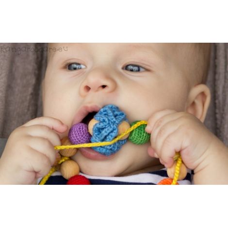 Grand anneau de dentition bébé - colori arc-en-ciel - à partir de 6 mois