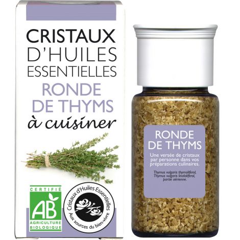 Cristaux d'huiles essentielles à cuisiner - ronde de thym - 10 g