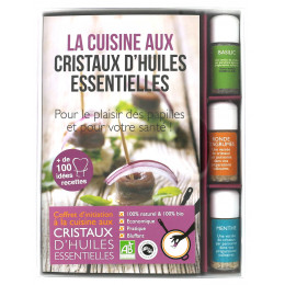 Coffret d'initiation à la cuisine aux cristaux d'huiles essentielles + livre
