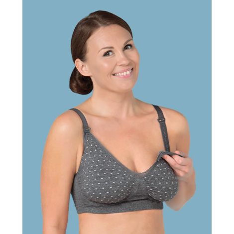 Soutien-gorge d’allaitement à armatures gel Carri-Gel™ sans coutures - Gris Polka ** Soutien-gorge d’allaitement à armatures gel Carri-Gel™ sans coutures - Gris Polka **