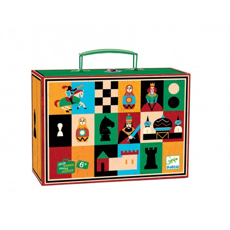 Mallette de jeux d'échecs et de dames - à partir de 6 ans Mallette de jeux d'échecs et de dames - à partir de 6 ans