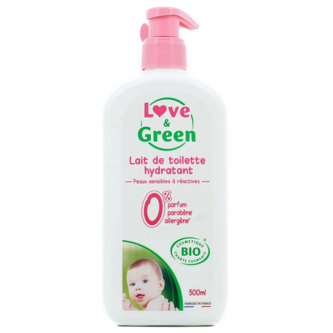 Lait de toilette hydratant hypoallergénique Bio 500 ml