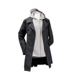 Trenchcoat de grossesse et de portage 3 en 1 - Noir / Gris